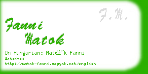 fanni matok business card